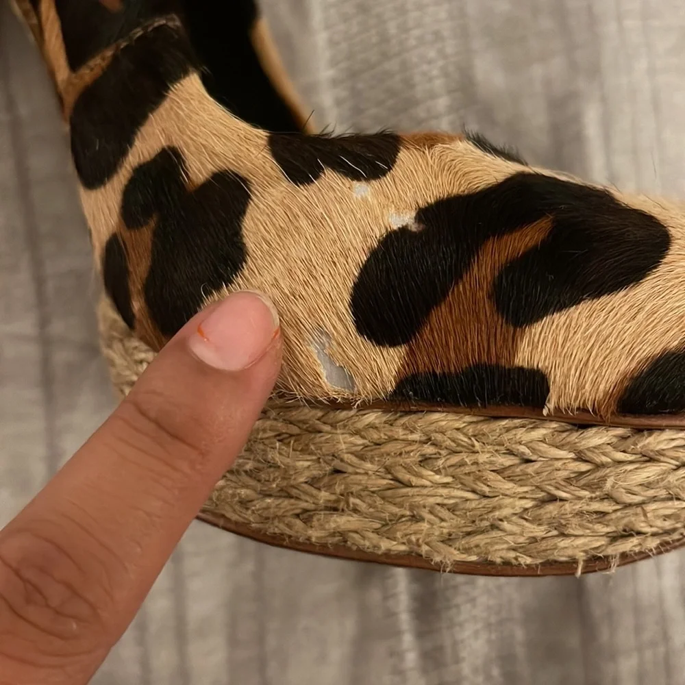 Schutz Leopard Print Calf Hair Pumps